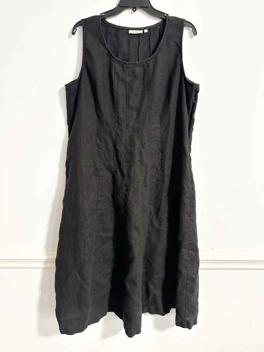 Choice's Black 100% Linen Sleeveless Top - Longline Shell - XL